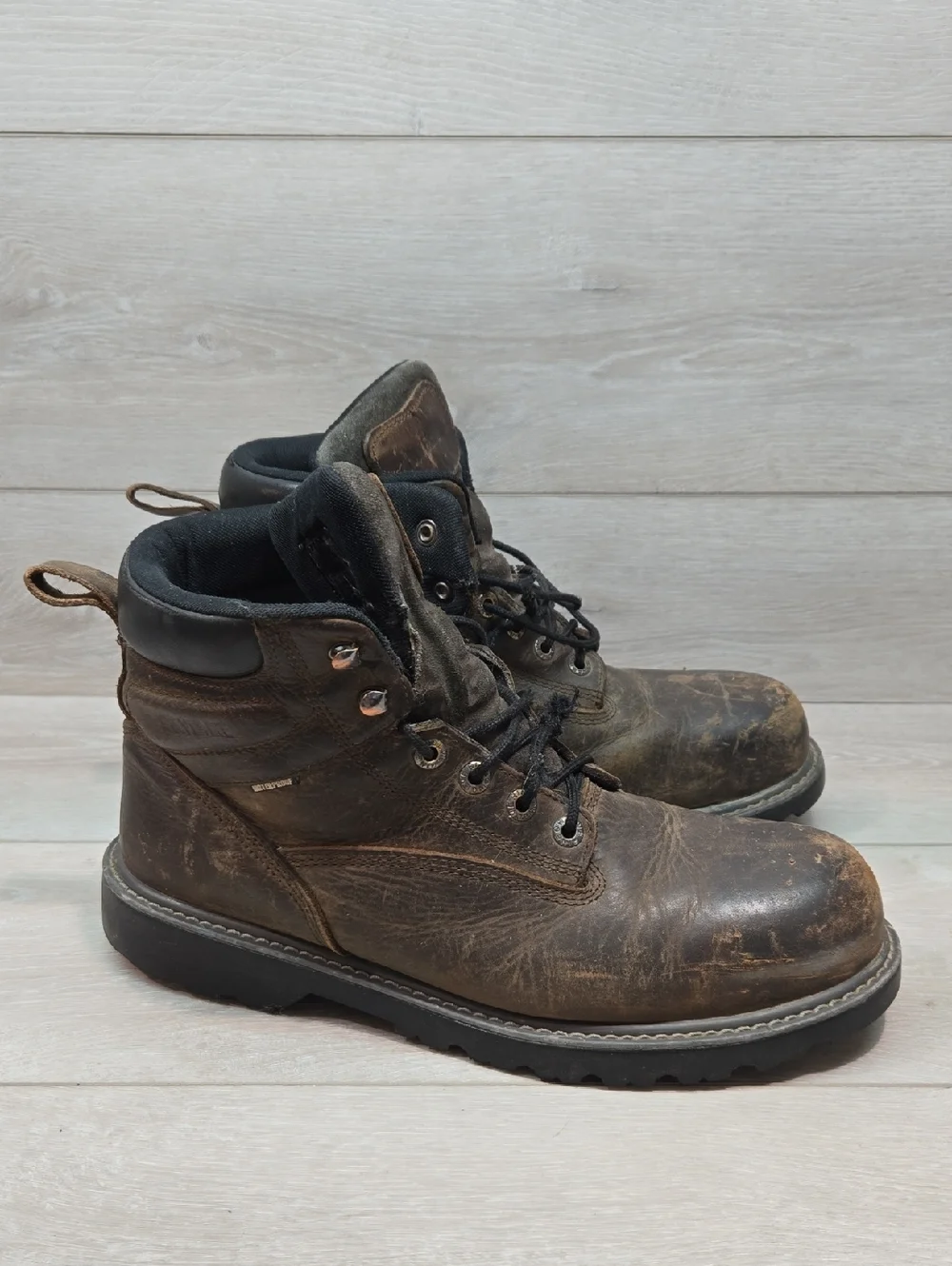 Wolverine Men's W10633 Steel Toe Waterproof Leather Work BootsShoes Sz 12M